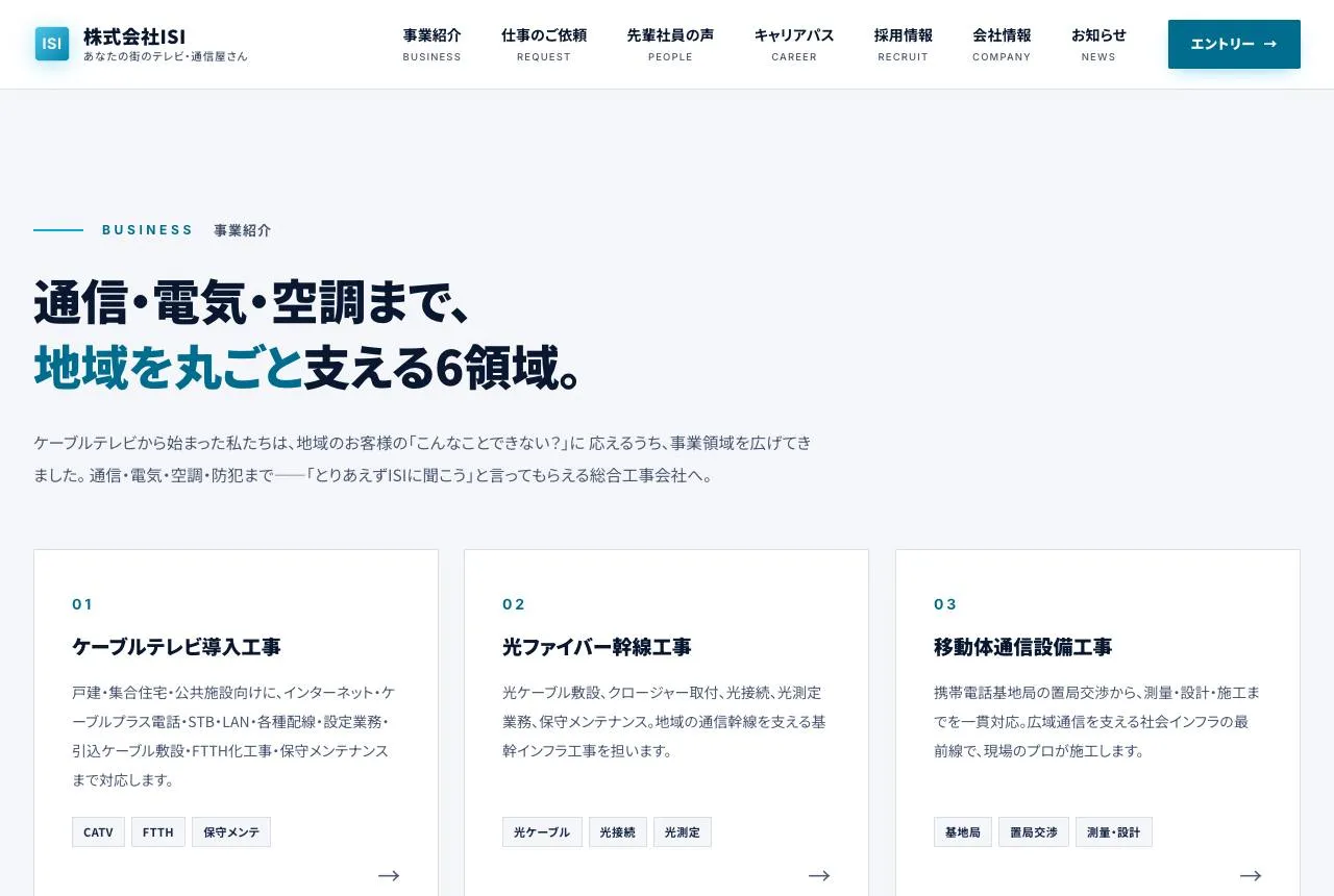 事業紹介のページ